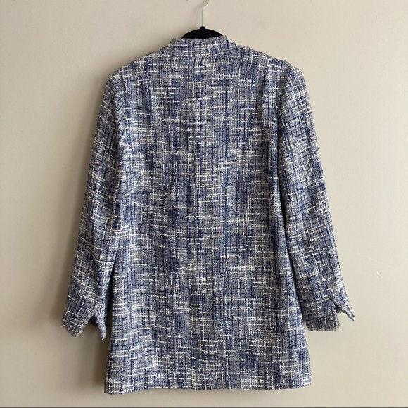 NWT Sara Campbell Blue Button Down Tweed Shirt Jacket XS - Picture 8 of 9